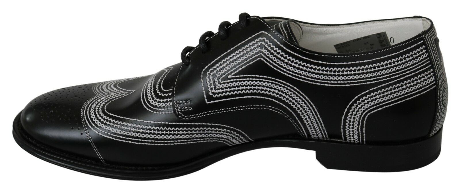 Dolce &amp; Gabbana élégantes chaussures derby noires et blanches