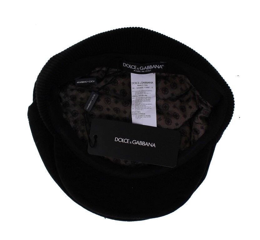 Dolce &amp; Gabbana Casquette Newsboy noire élégante