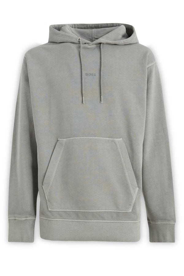 Hugo Boss Sweat-shirt à capuche en coton gris élégant