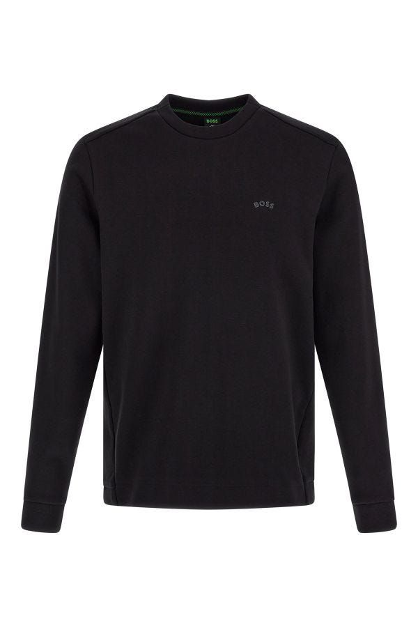 Hugo Boss Sweat-shirt élégant à col rond en coton noir