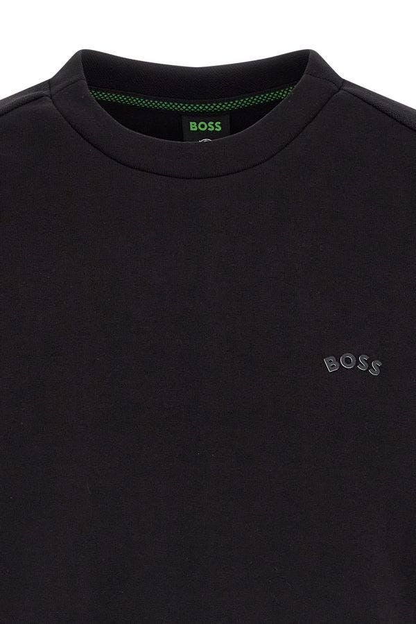 Hugo Boss Sweat-shirt élégant à col rond en coton noir