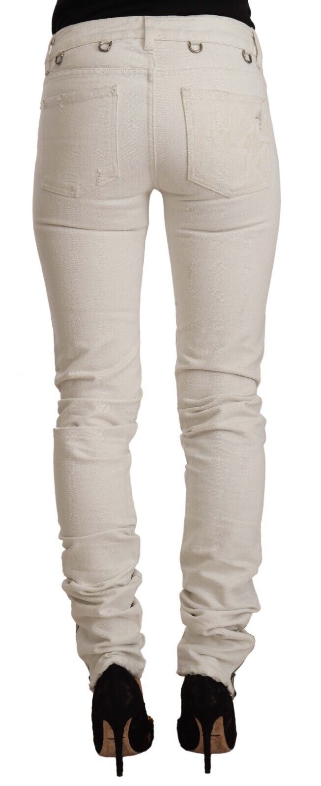 Karl Lagerfeld Jean slim blanc chic taille moyenne