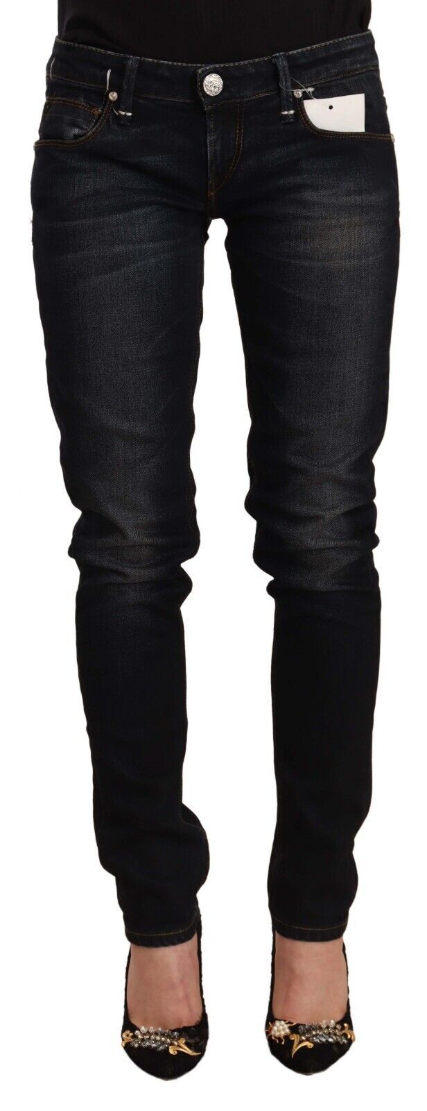 Acht Chic Jean skinny délavé noir pour elle