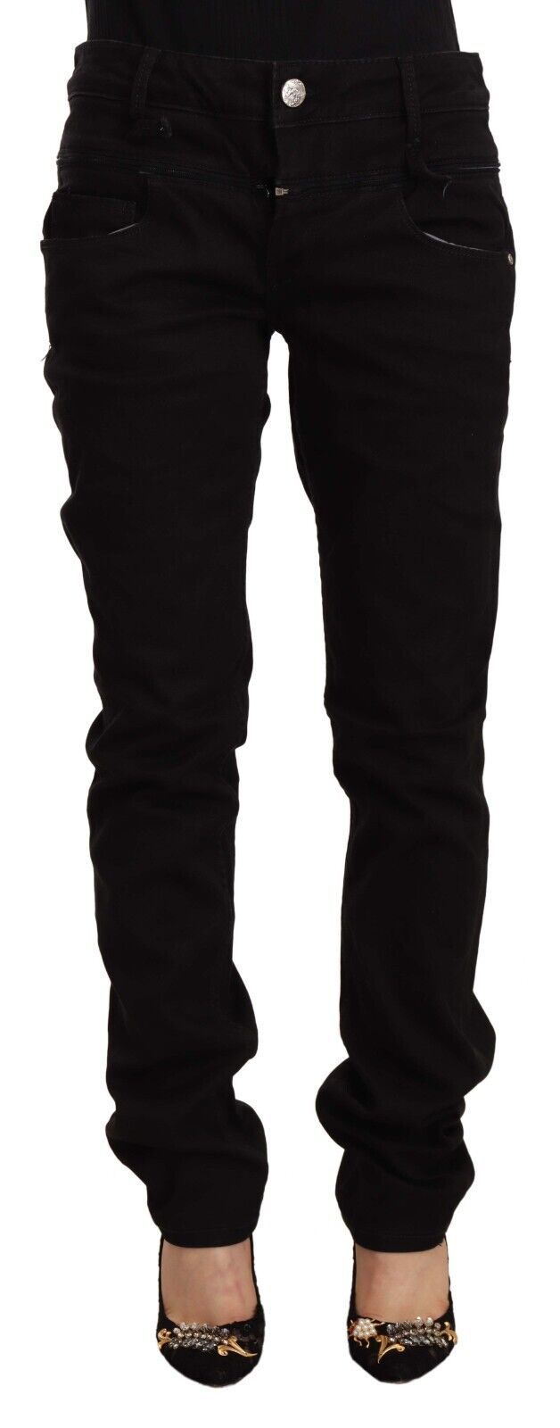 Jean skinny noir taille basse Acht Chic