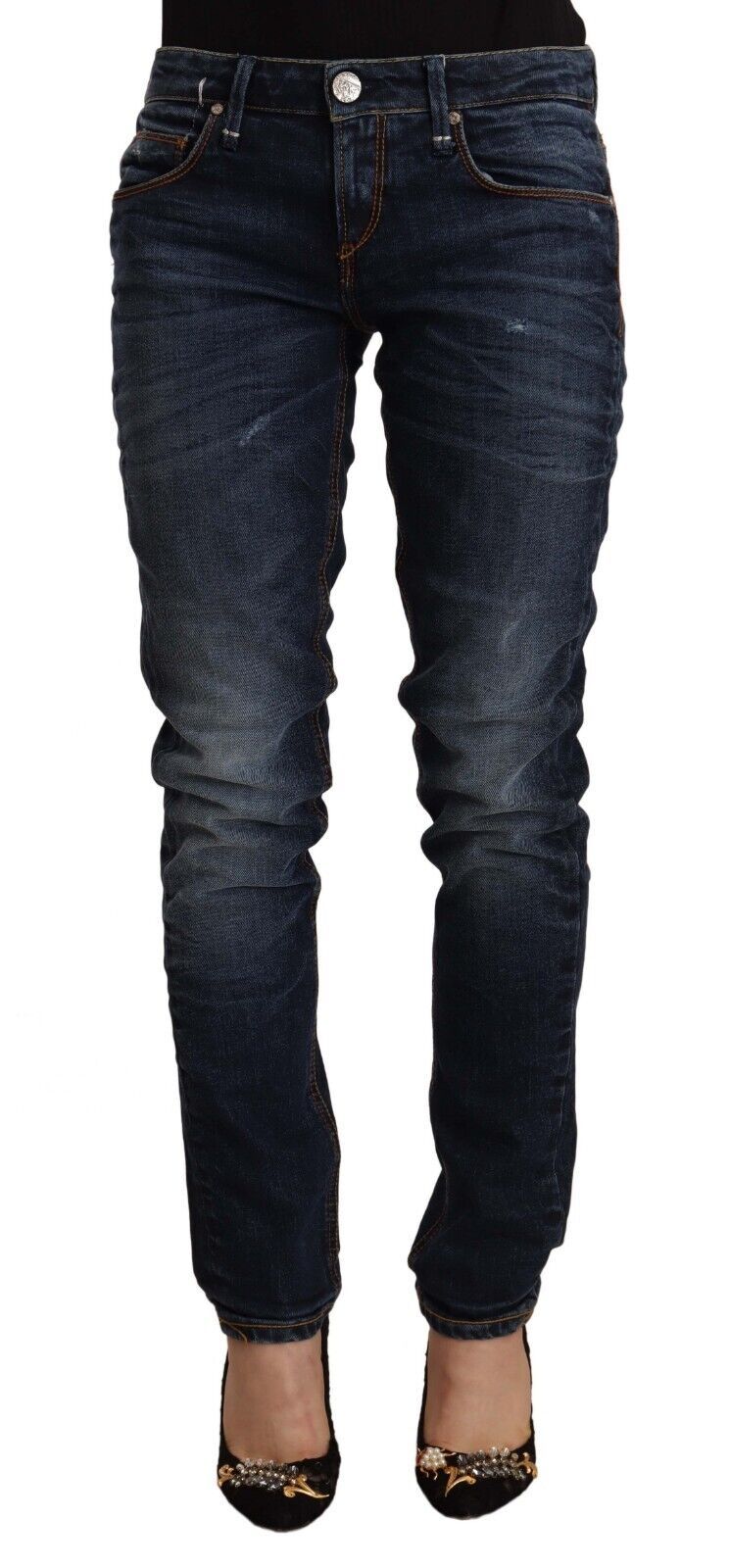 Acht Chic Slim Fit Bleu Denim Délavé