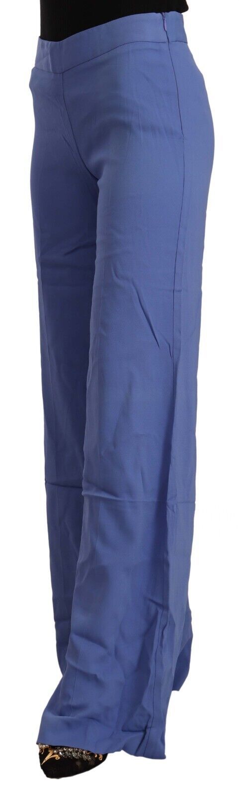 PAROSH Pantalon Chic Large Taille Haute Bleu