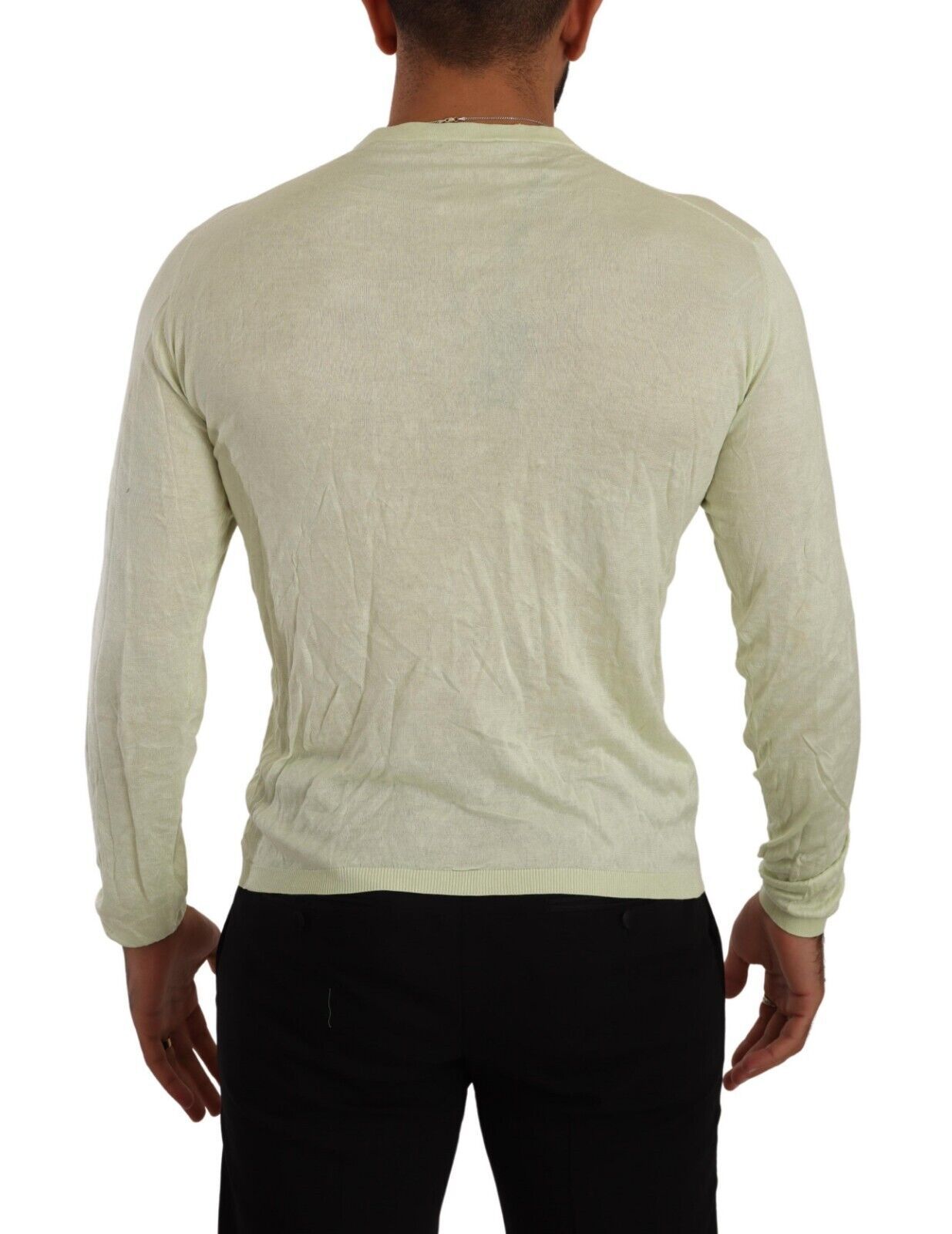 Domenico Tagliente Elegant Silk V-Neck Pullover Sweater