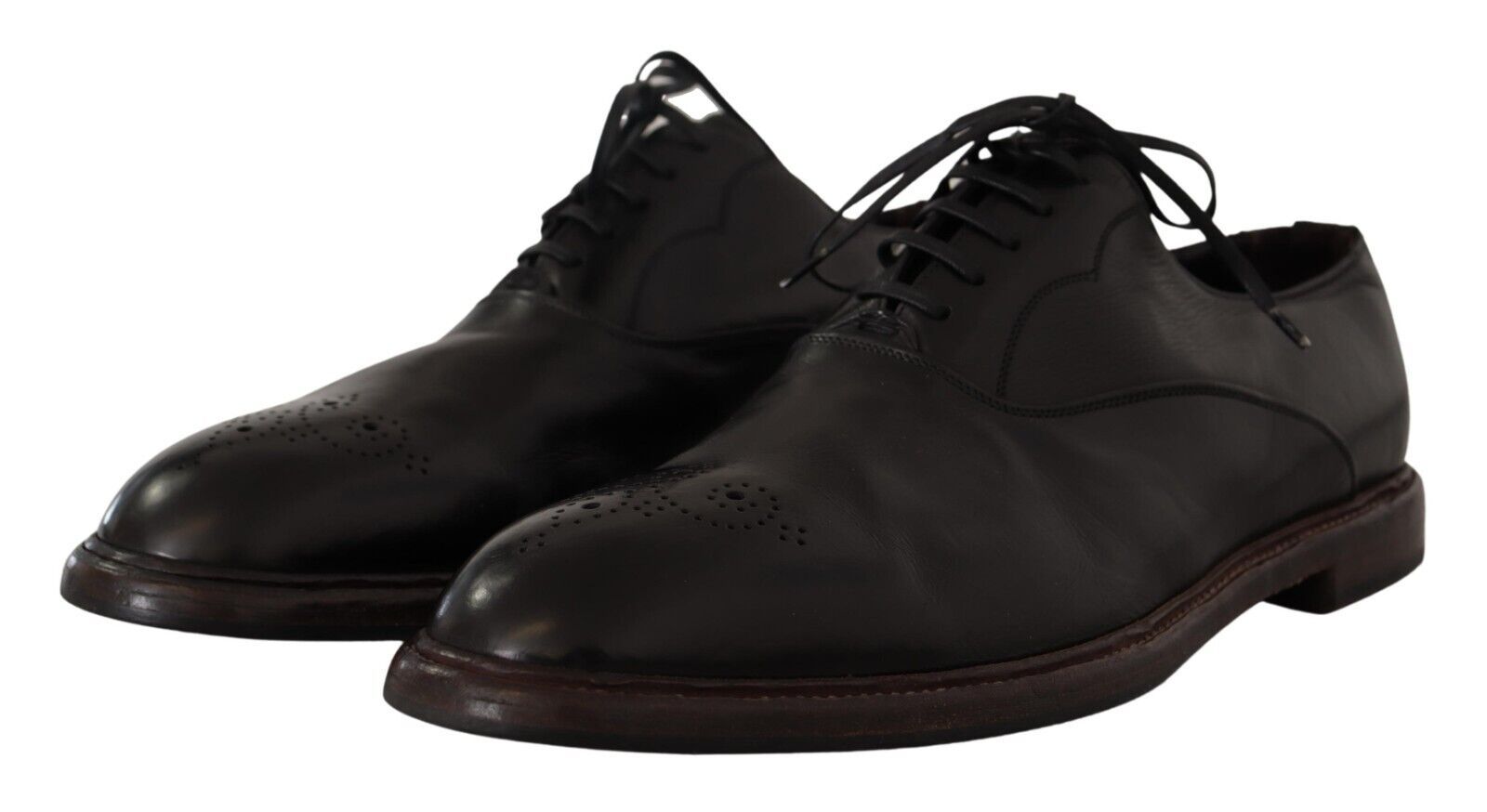 Dolce &amp; Gabbana Élégantes chaussures formelles Derby en cuir noir