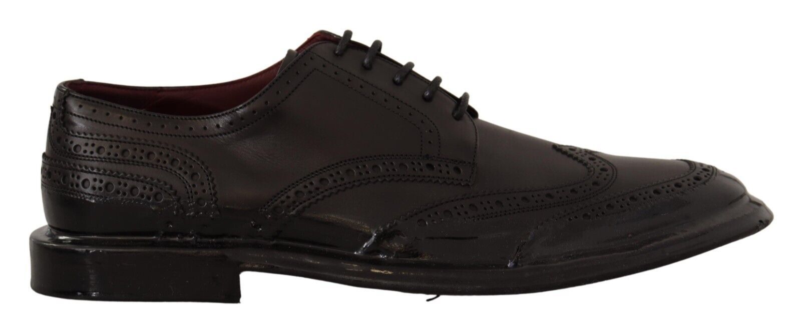 Dolce &amp; Gabbana Derby Oxford élégant en cuir de veau avec bouts d'aile