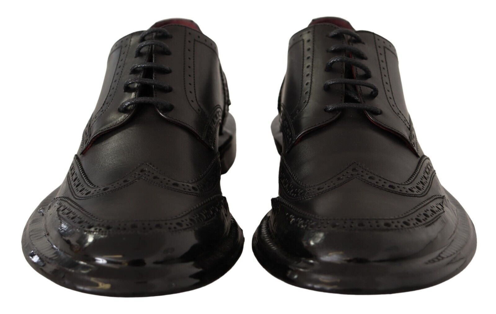 Dolce &amp; Gabbana Derby Oxford élégant en cuir de veau avec bouts d'aile