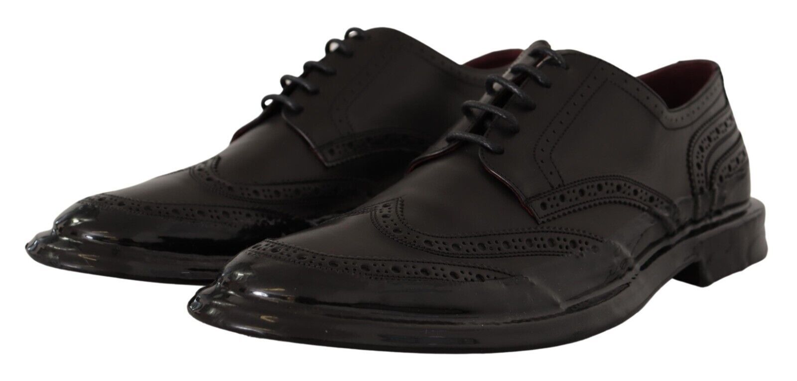 Dolce &amp; Gabbana Derby Oxford élégant en cuir de veau avec bouts d'aile