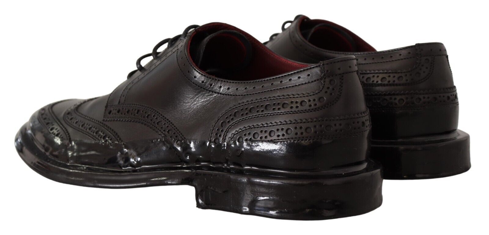 Dolce &amp; Gabbana Derby Oxford élégant en cuir de veau avec bouts d'aile