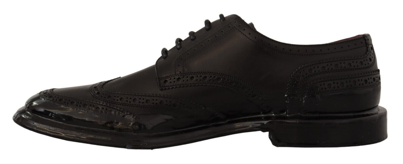 Dolce &amp; Gabbana Derby Oxford élégant en cuir de veau avec bouts d'aile