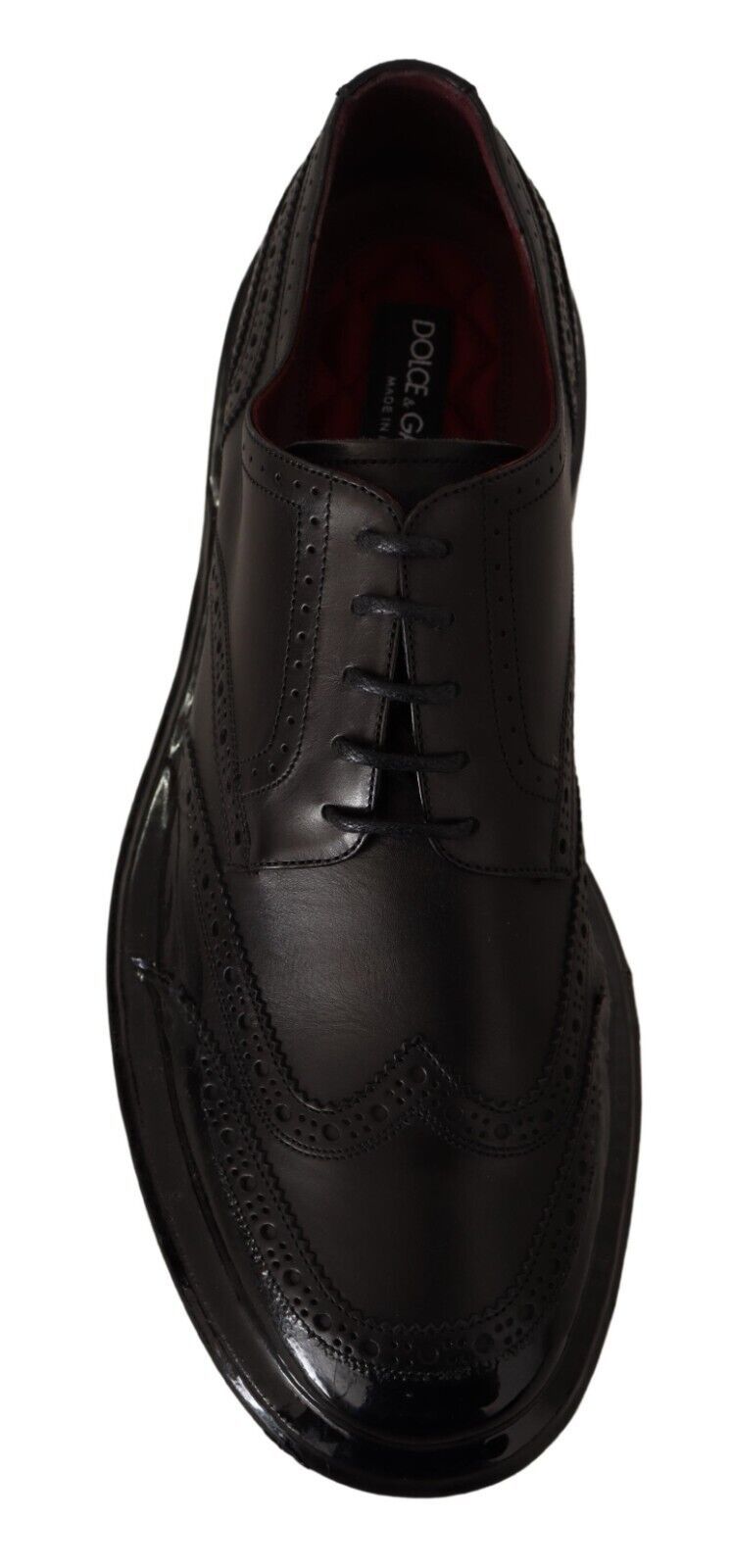 Dolce &amp; Gabbana Derby Oxford élégant en cuir de veau avec bouts d'aile