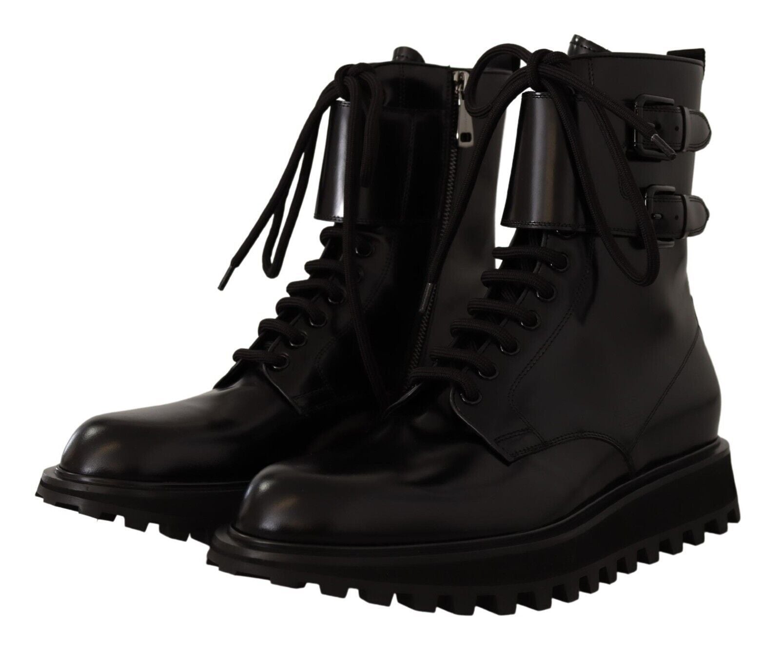 Dolce &amp; Gabbana Bottines élégantes en cuir noir