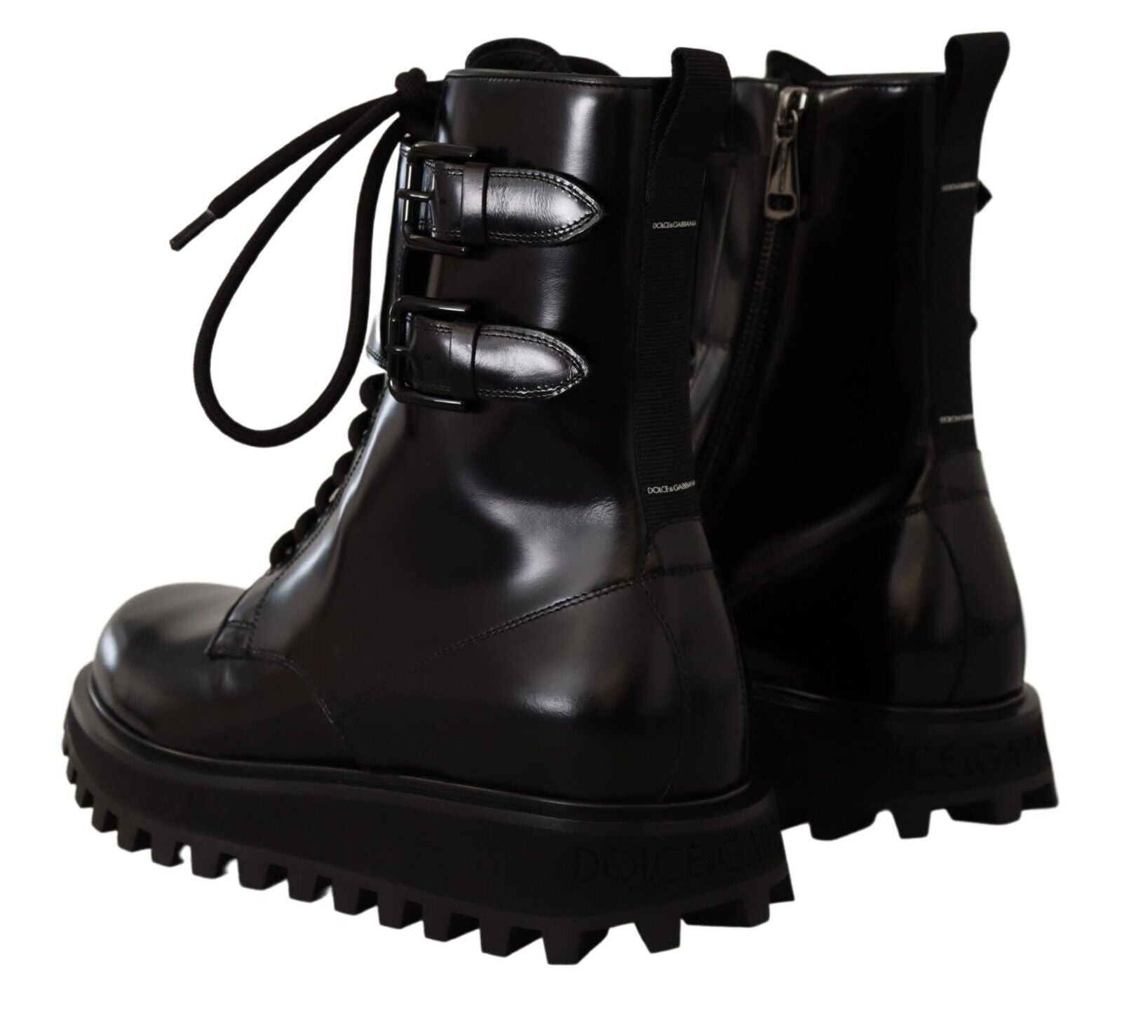 Dolce &amp; Gabbana Bottines élégantes en cuir noir