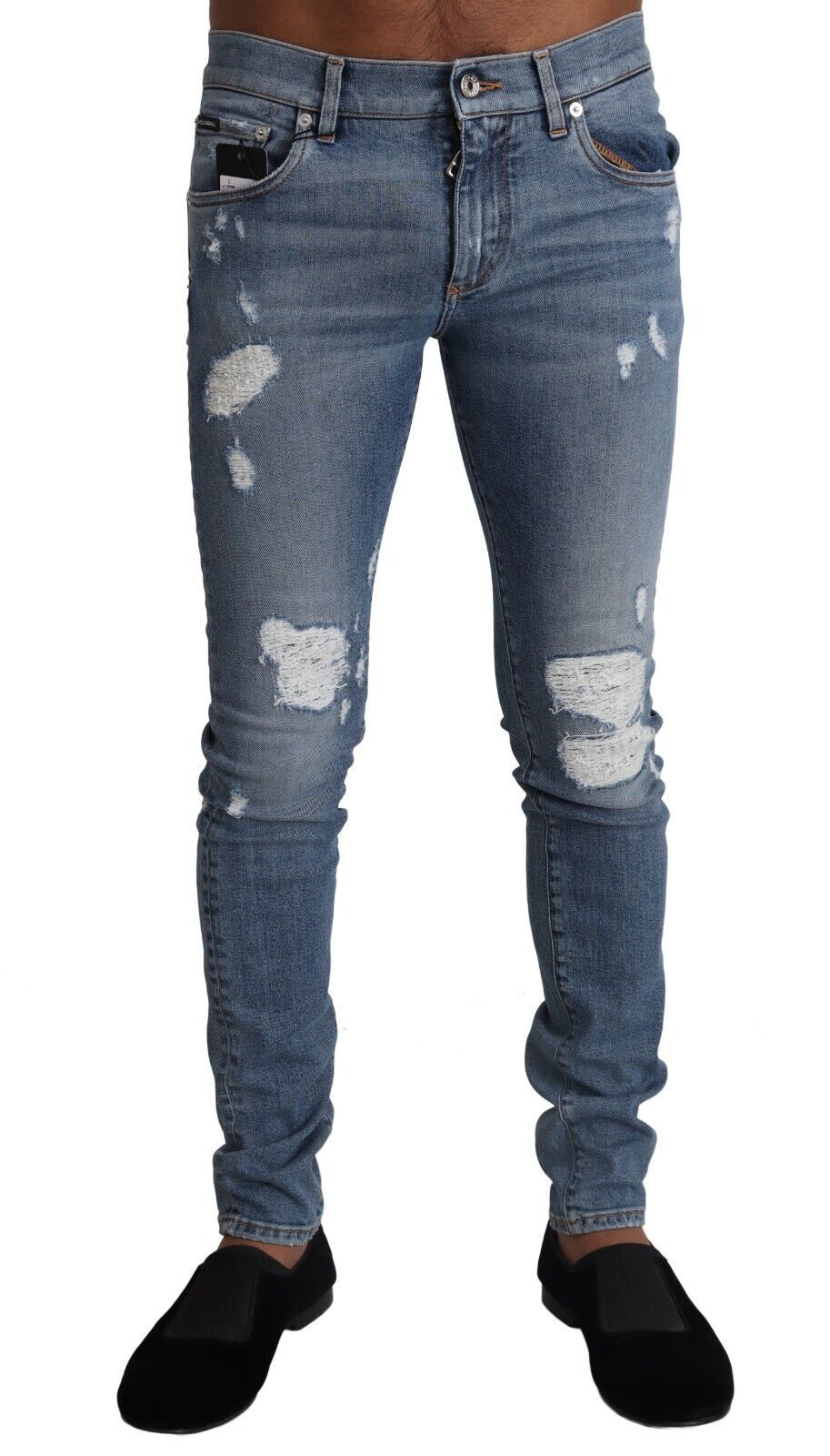 Dolce &amp; Gabbana Pantalon en denim skinny bleu clair élégant