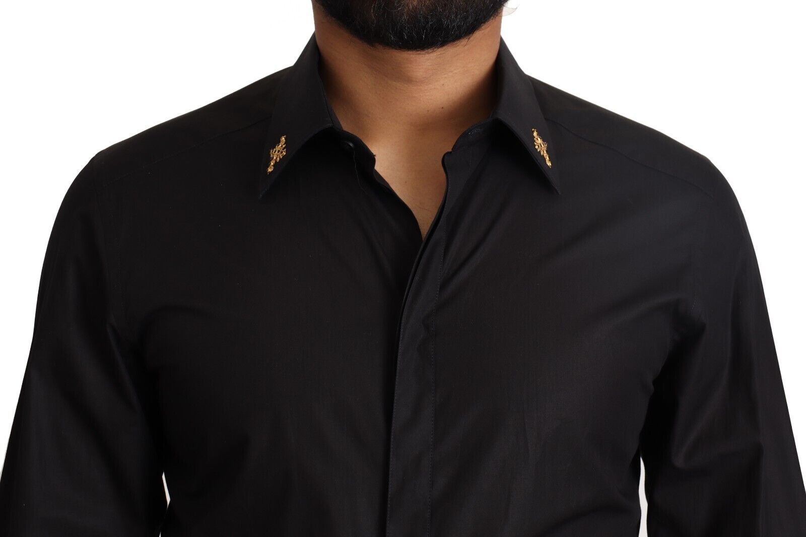 Dolce & Gabbana Elegant Slim Fit Black Cotton Dress Shirt