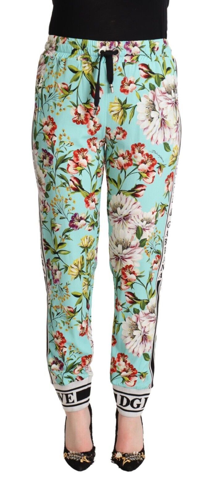 Dolce &amp; Gabbana Pantalon de jogging en viscose à fleurs en vert