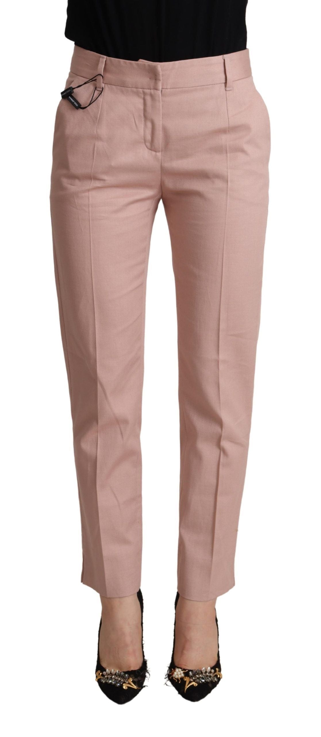 Dolce &amp; Gabbana Pantalon fuselé rose élégant pour un style sophistiqué