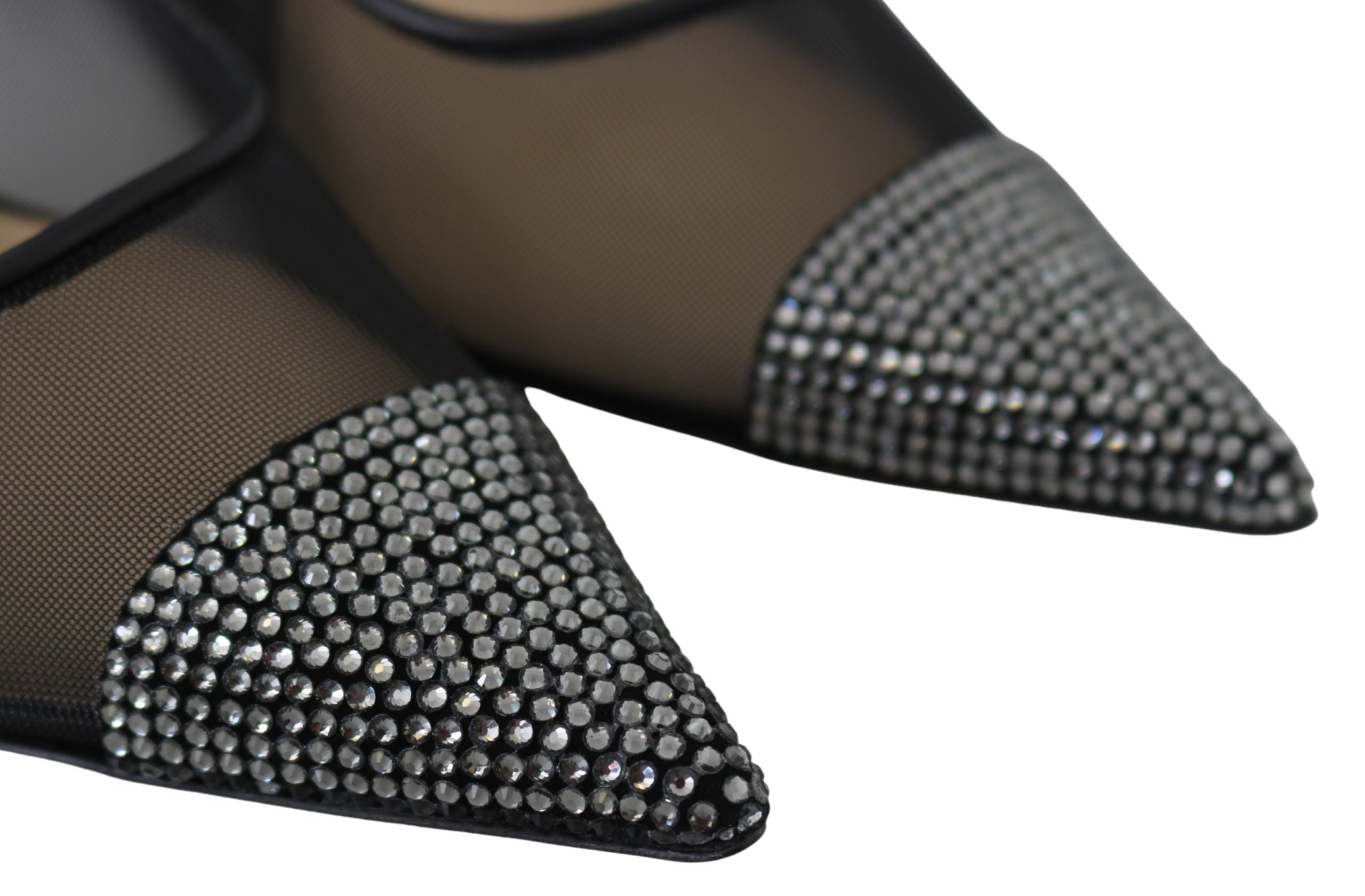 Jimmy Choo Élégantes escarpins en cristal en maille noire