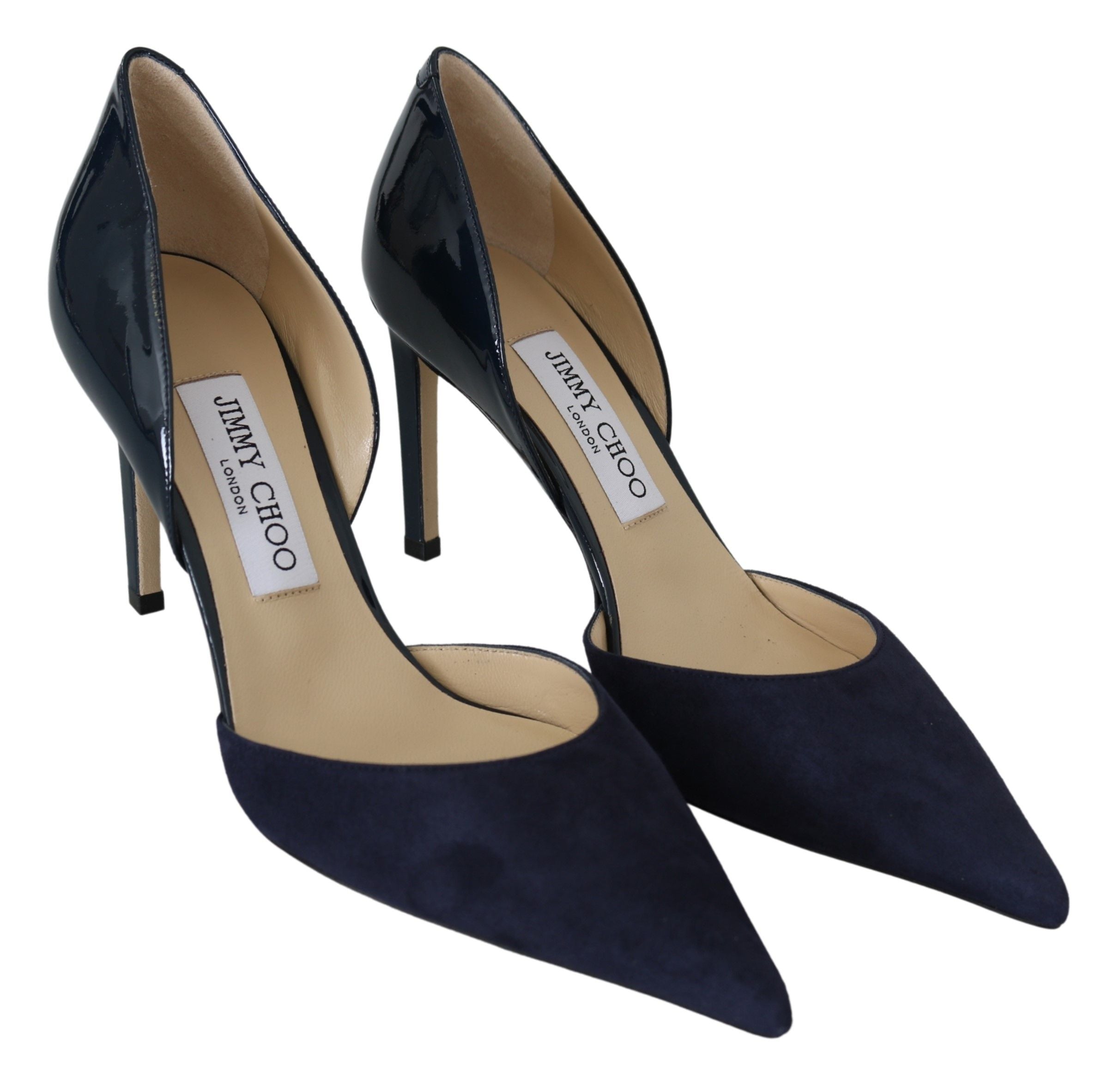 Jimmy Choo Elegant Navy Suede Pointed Toe Pumps