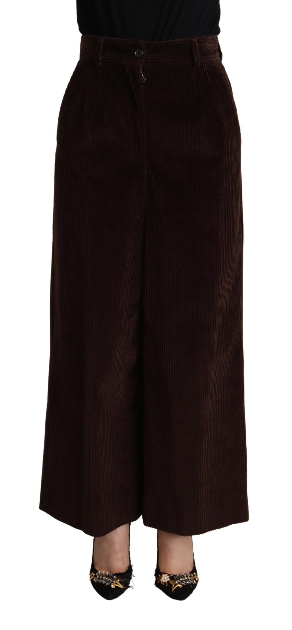 Dolce &amp; Gabbana Pantalon large taille haute élégant