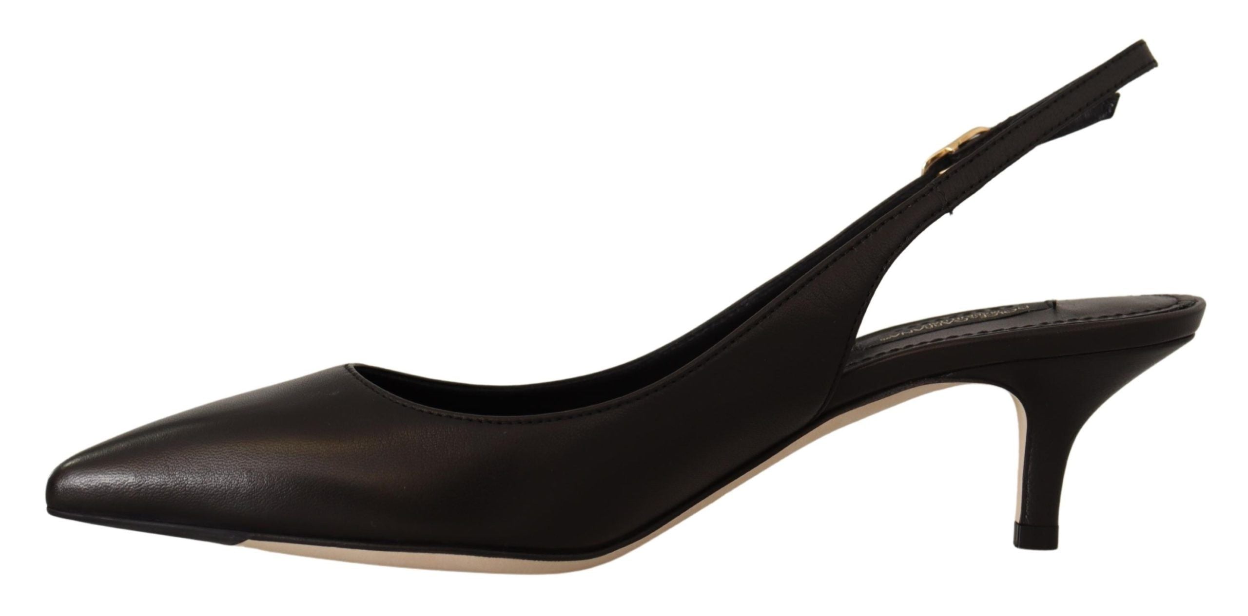 Dolce &amp; Gabbana Élégants talons slingbacks en cuir noir