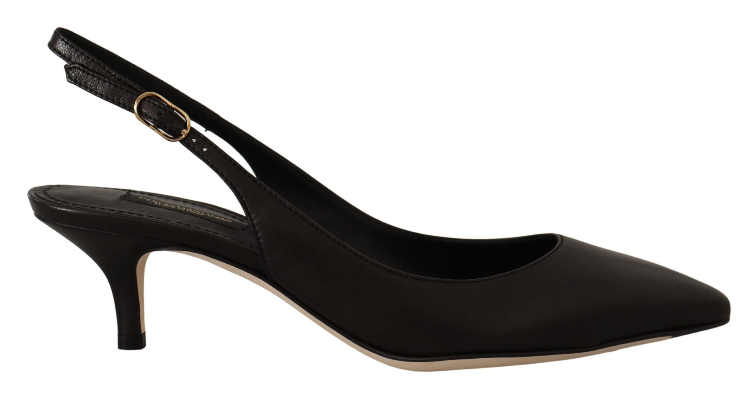 Dolce &amp; Gabbana Élégants talons slingbacks en cuir noir