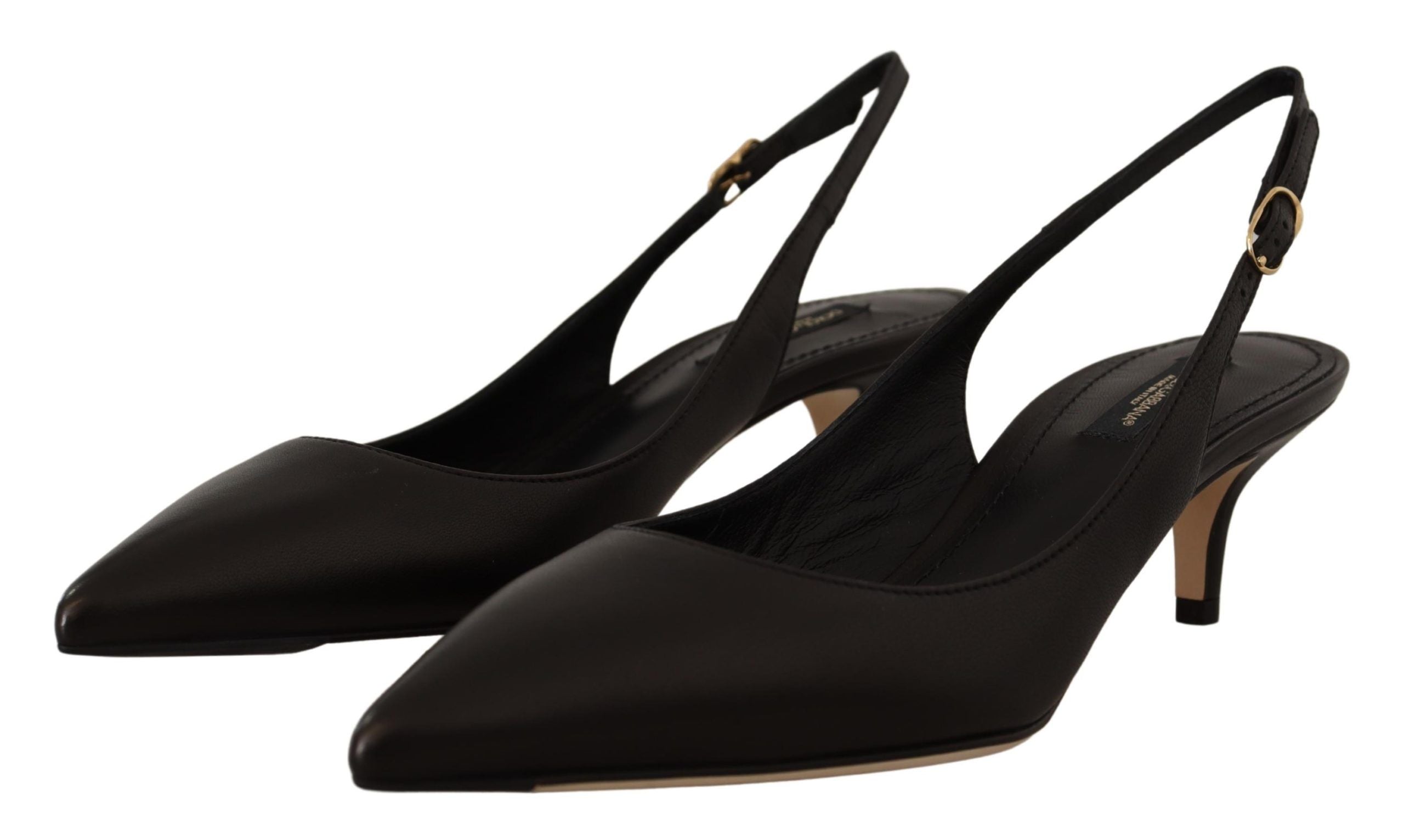 Dolce &amp; Gabbana Élégants talons slingbacks en cuir noir