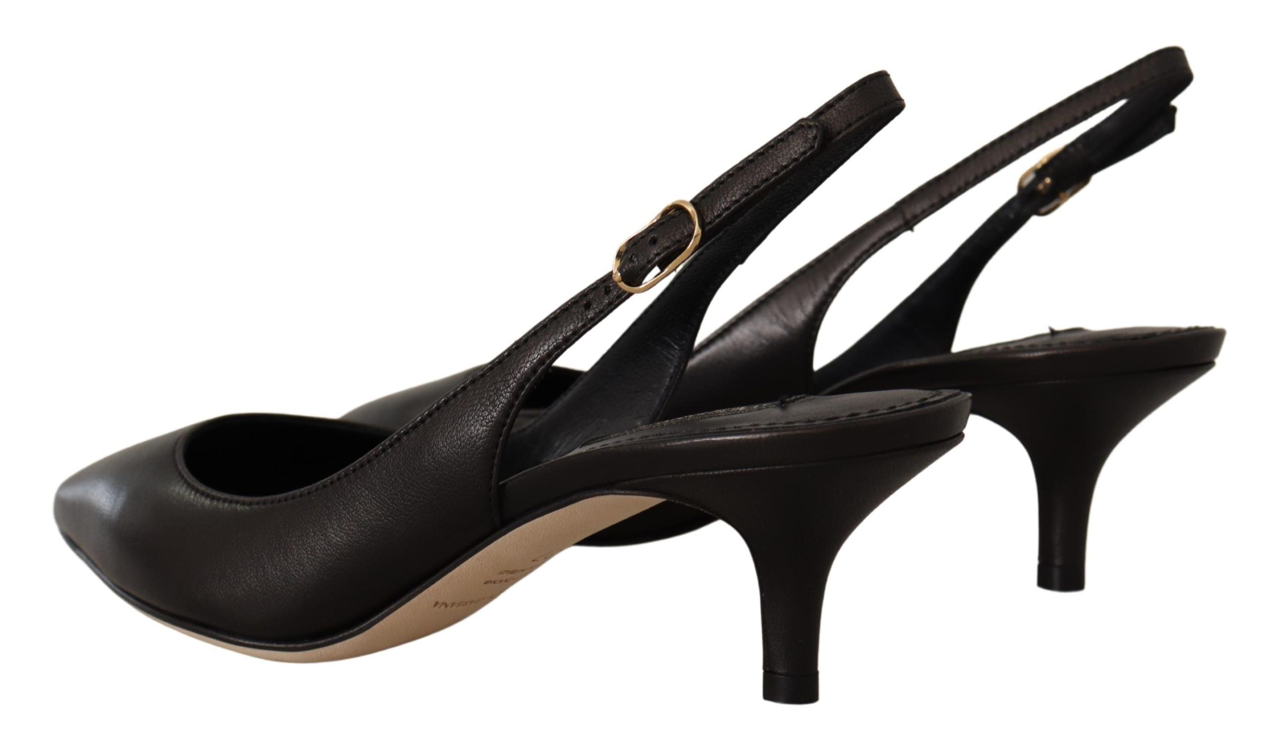 Dolce &amp; Gabbana Élégants talons slingbacks en cuir noir