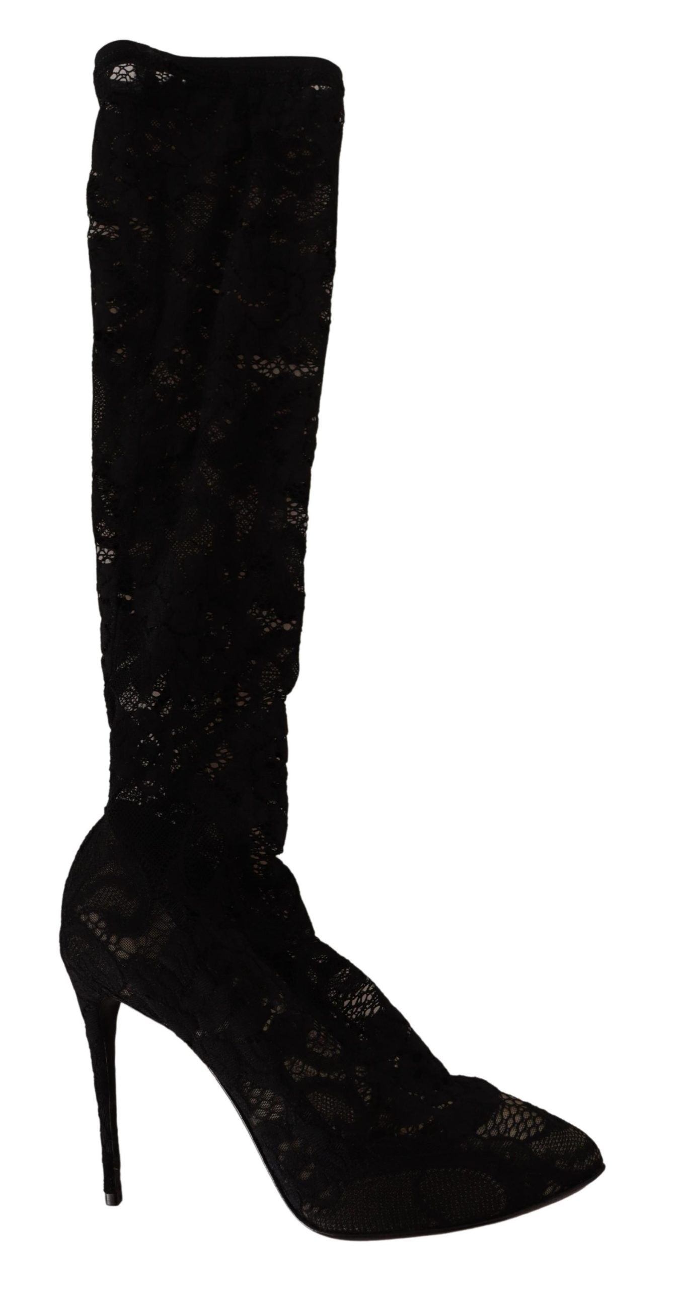 Dolce &amp; Gabbana Bottes chaussettes extensibles élégantes en noir élégant