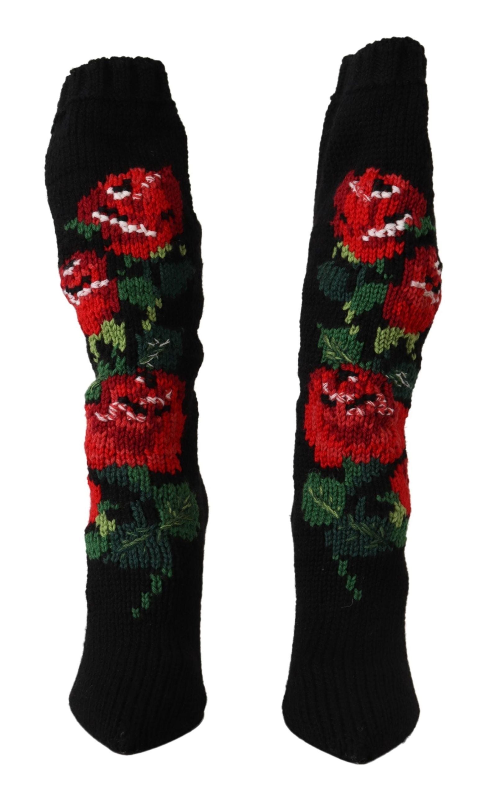 Dolce &amp; Gabbana Bottes chaussettes élégantes avec détail de roses rouges