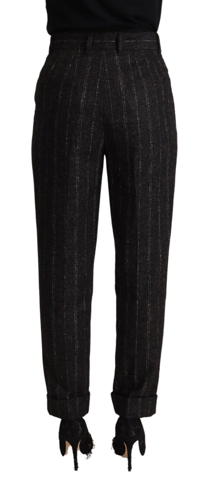 Dolce &amp; Gabbana Pantalon fuselé rayé taille haute élégant