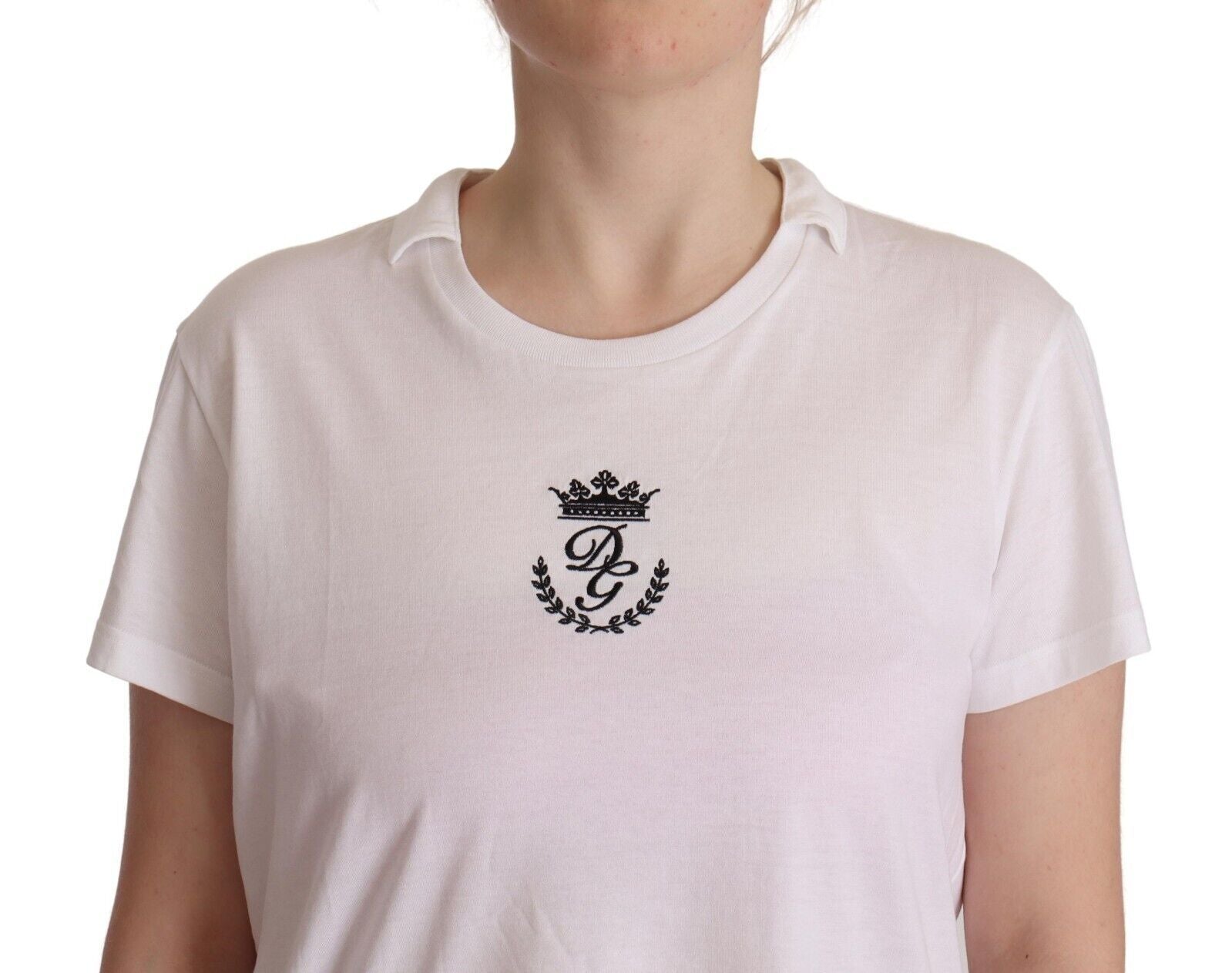 Dolce &amp; Gabbana T-shirt élégant à col imprimé couronne