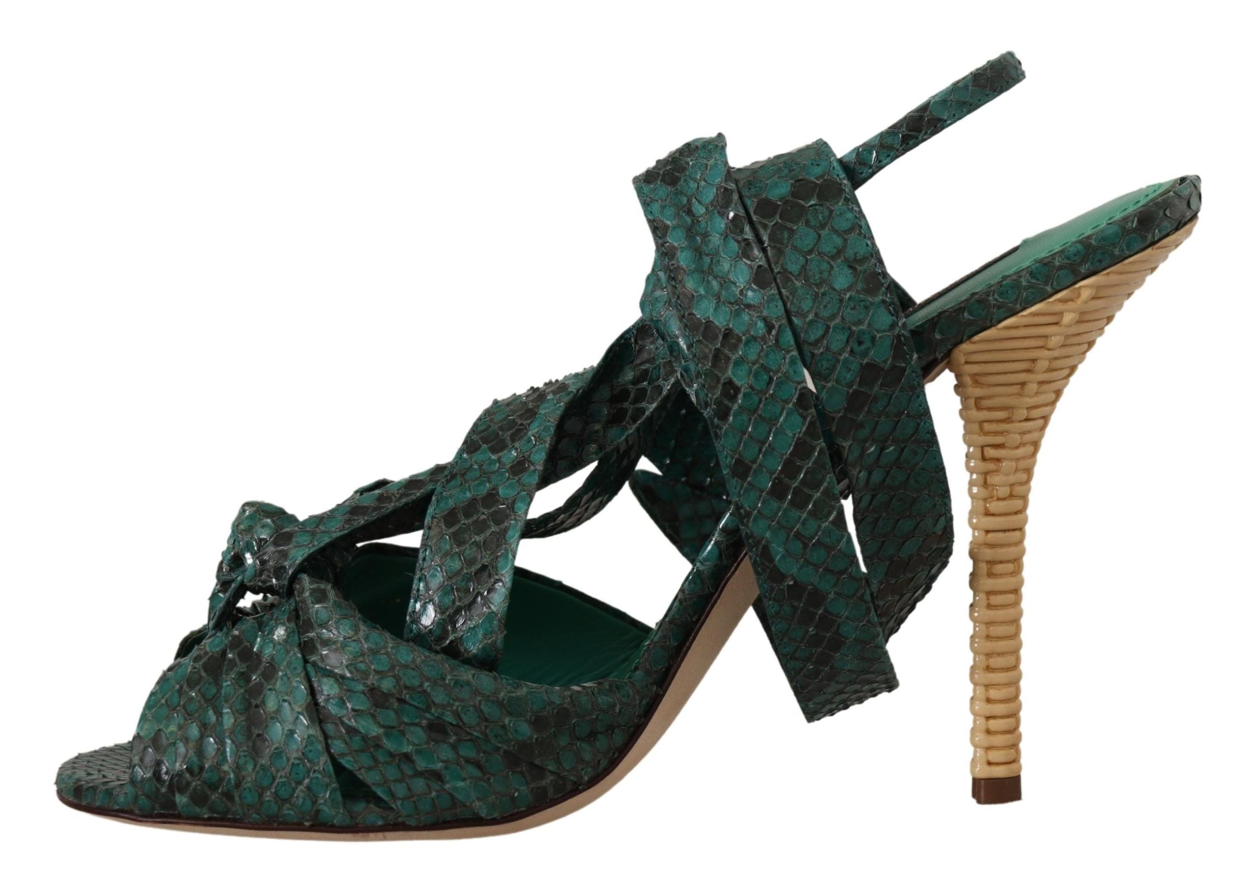 Dolce &amp; Gabbana Élégants talons à lanières en python vert