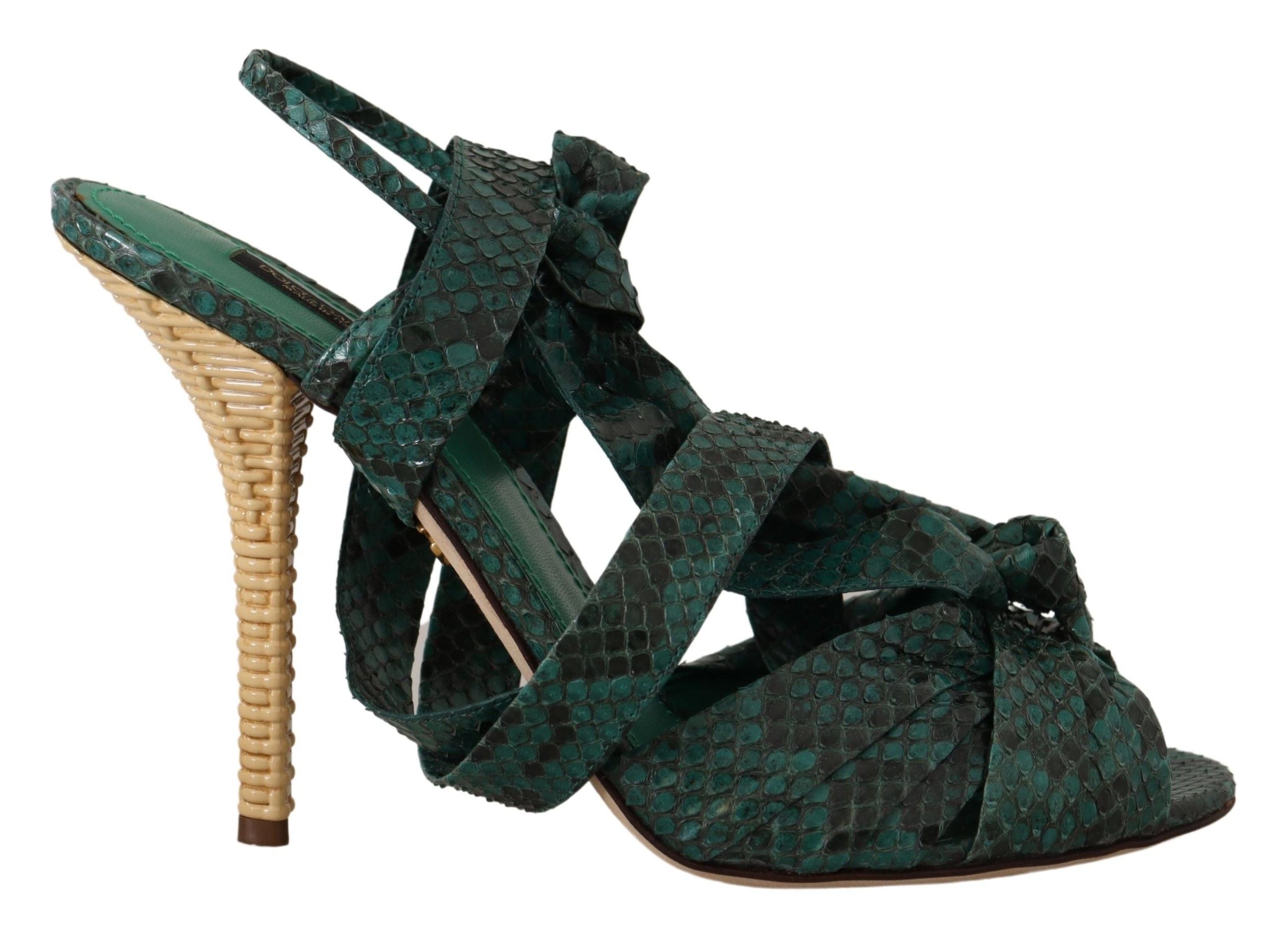 Dolce &amp; Gabbana Élégants talons à lanières en python vert