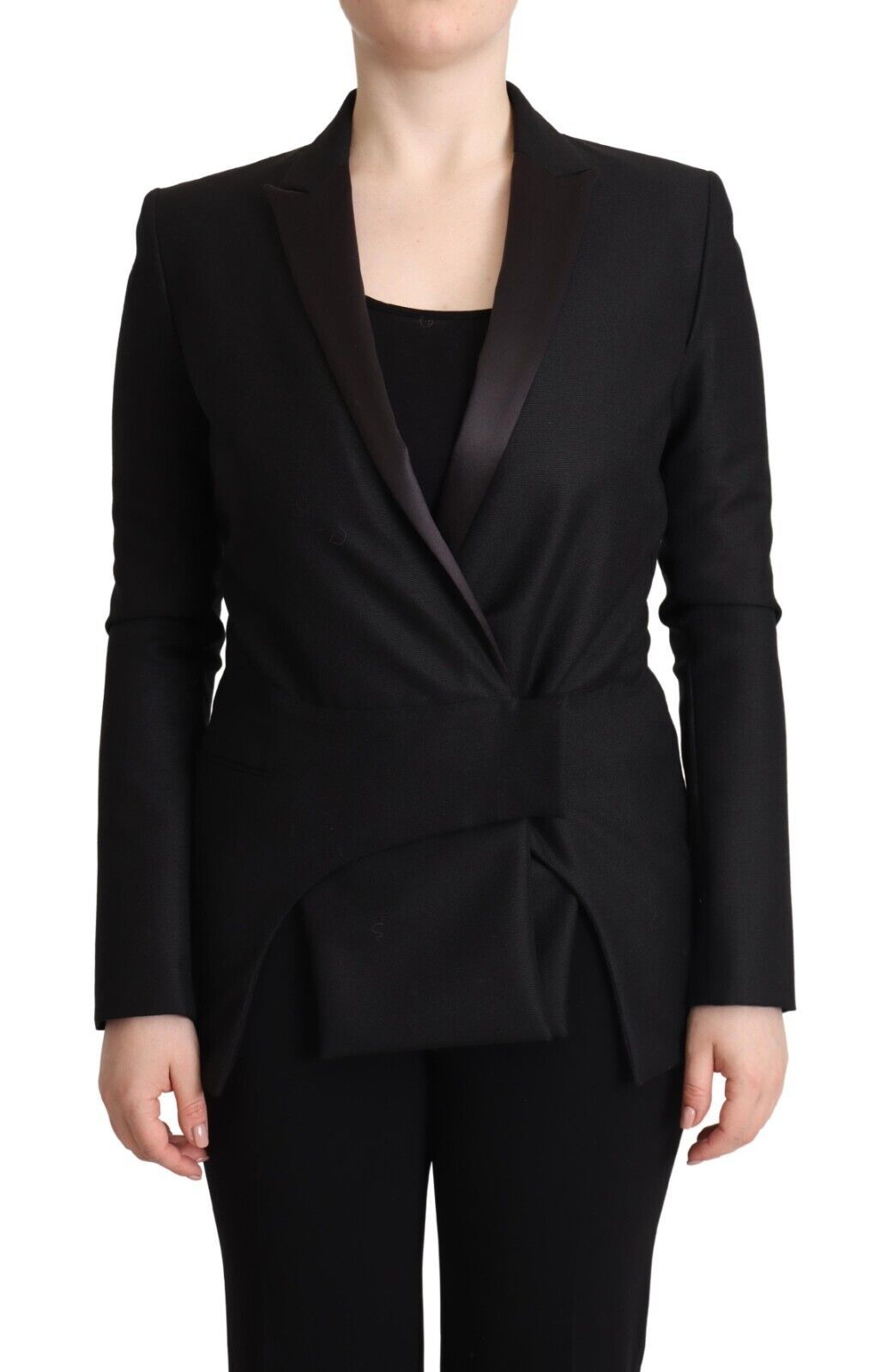 Costume National Blazer croisé noir élégant à double boutonnage