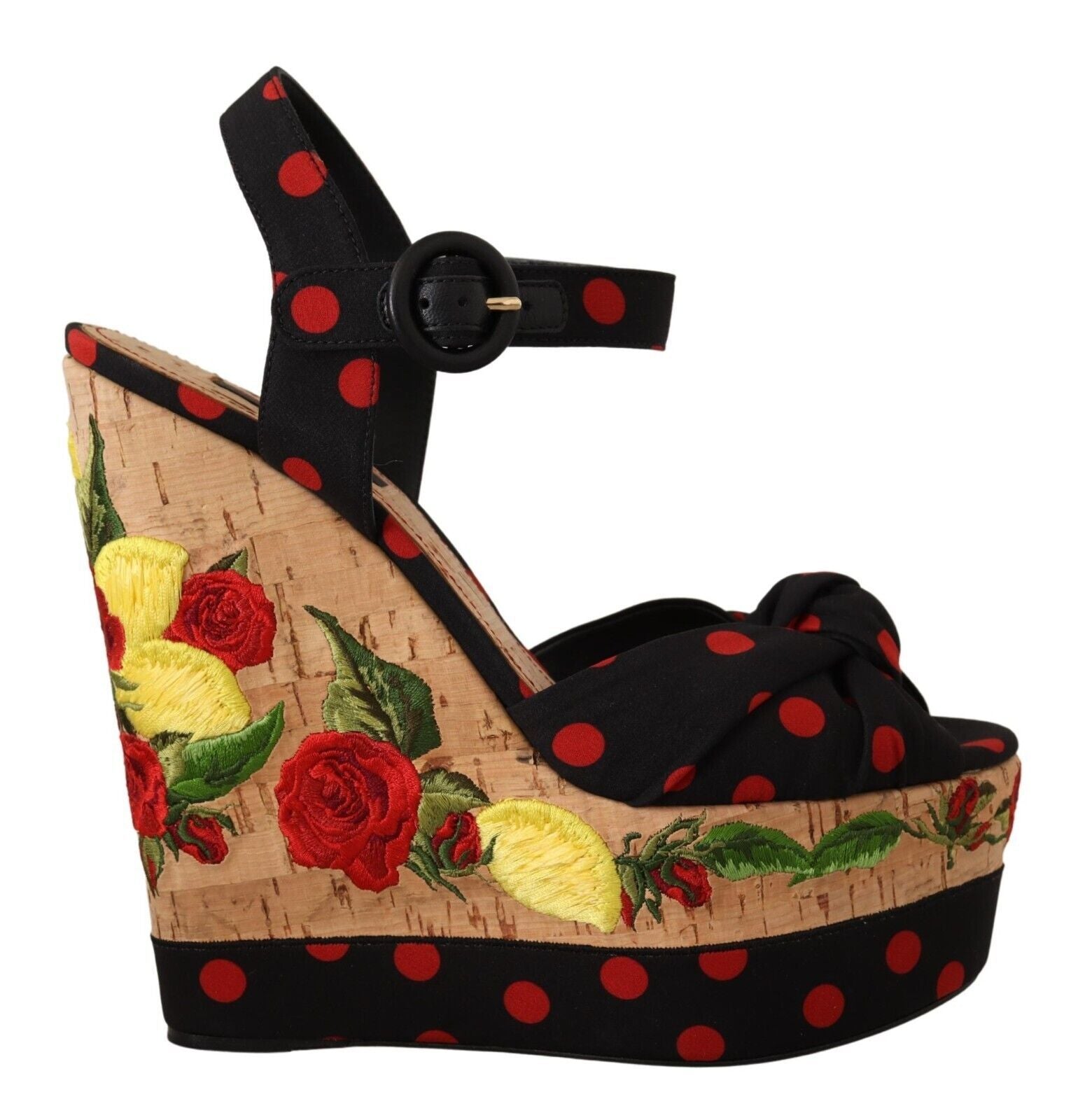 Talons plateforme en mélange de soie multicolore Dolce &amp; Gabbana