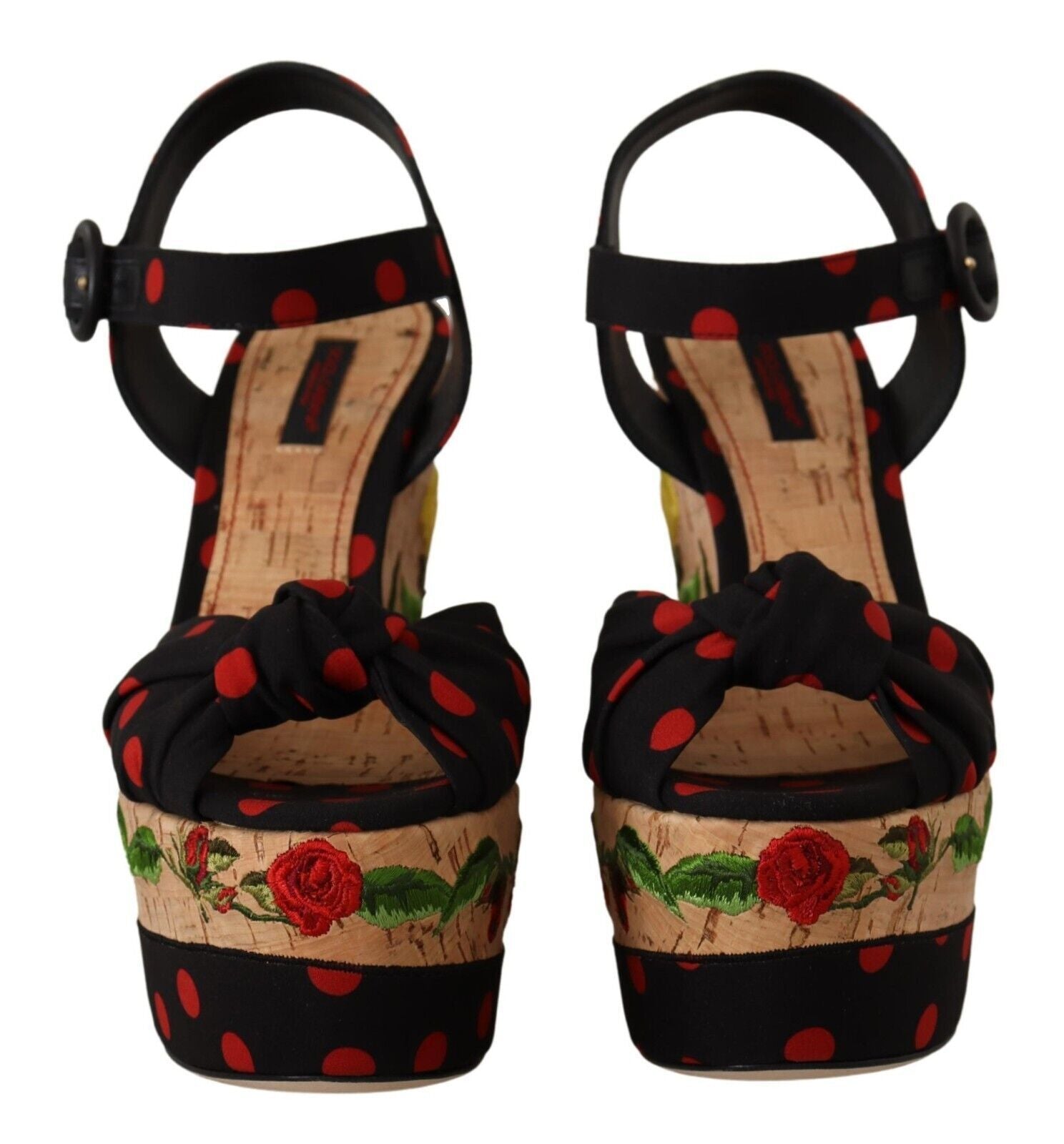 Talons plateforme en mélange de soie multicolore Dolce &amp; Gabbana