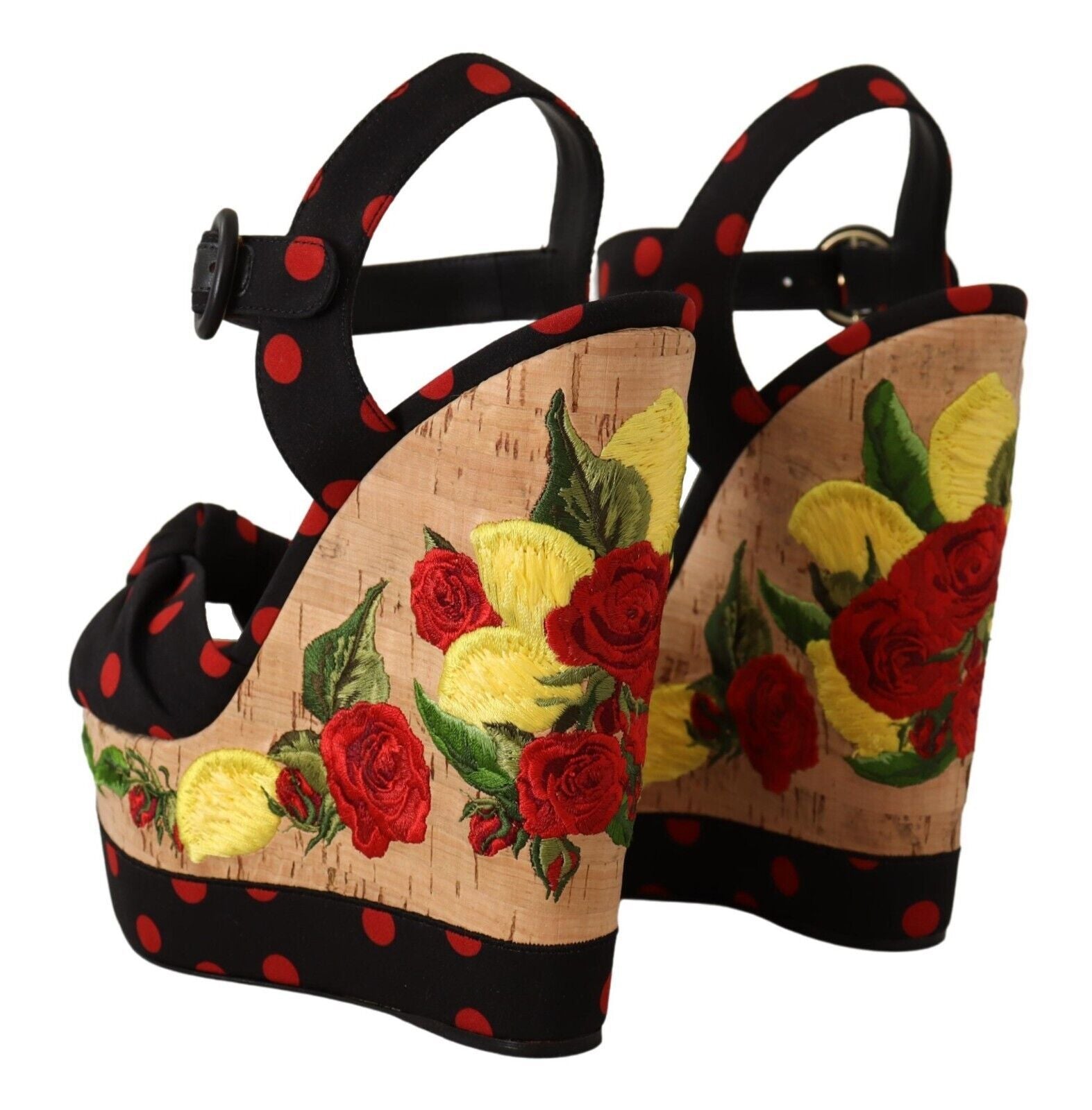 Talons plateforme en mélange de soie multicolore Dolce &amp; Gabbana