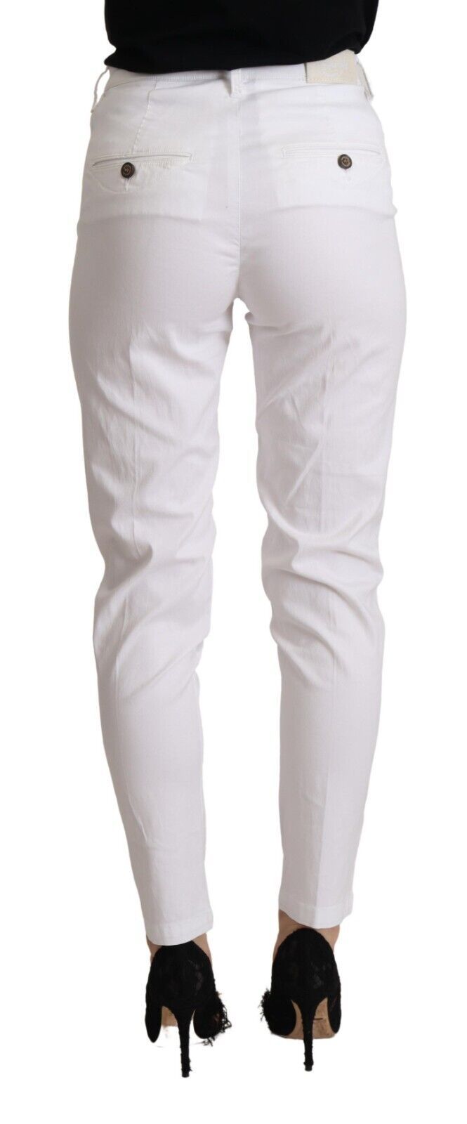 Jacob Cohen Chic Pantalon court skinny blanc taille moyenne