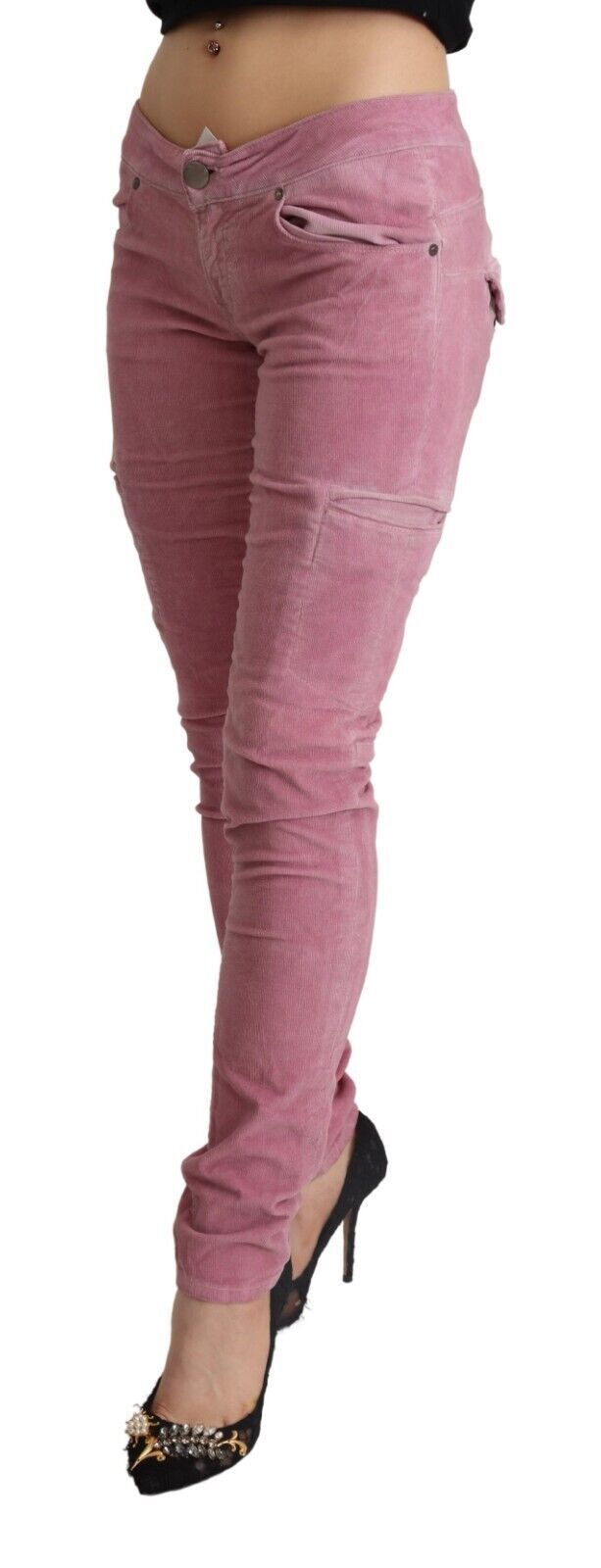 Jean skinny taille basse rose Acht Chic