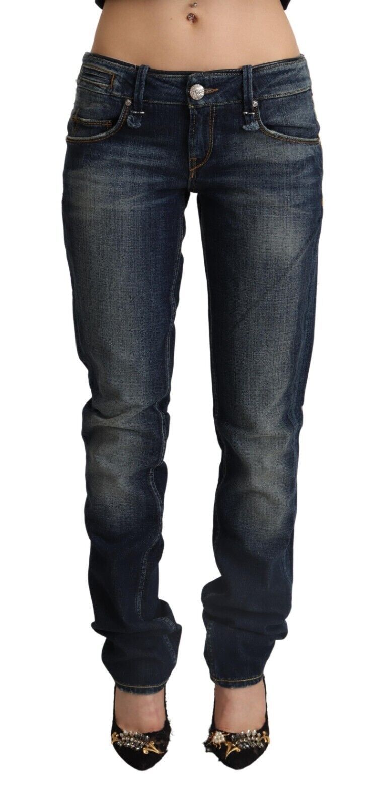 Jean skinny taille basse bleu foncé Acht Chic