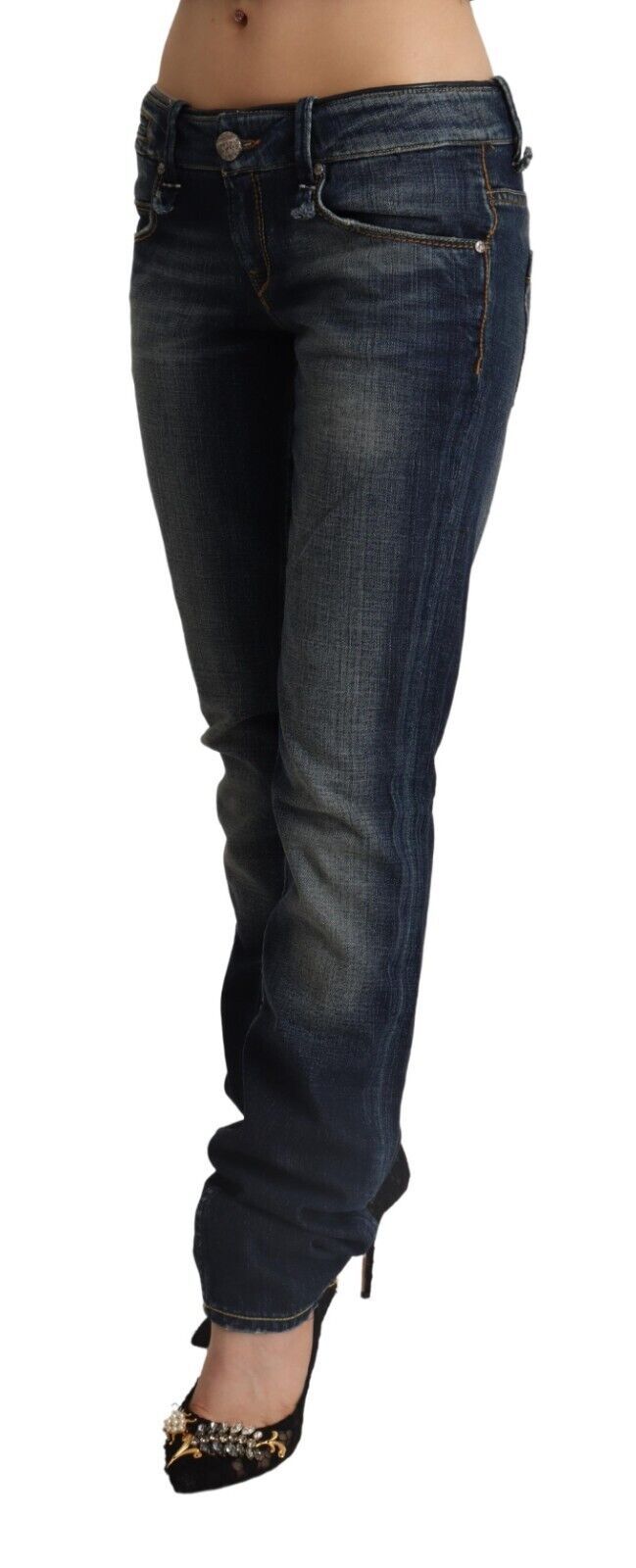 Jean skinny taille basse bleu foncé Acht Chic