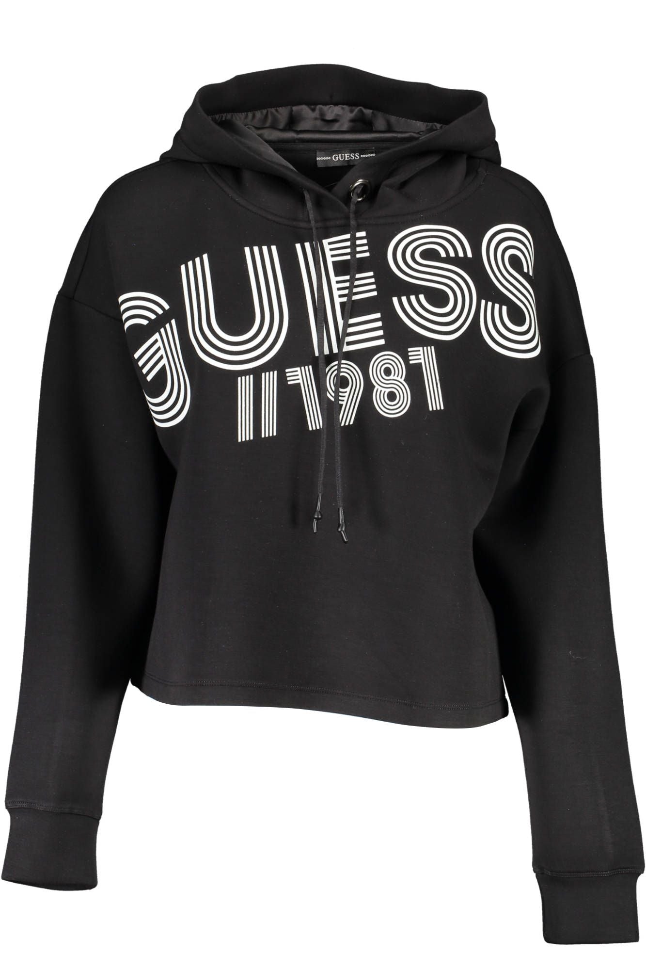 Guess Jeans Chic Sweat à capuche noir avec logo imprimé