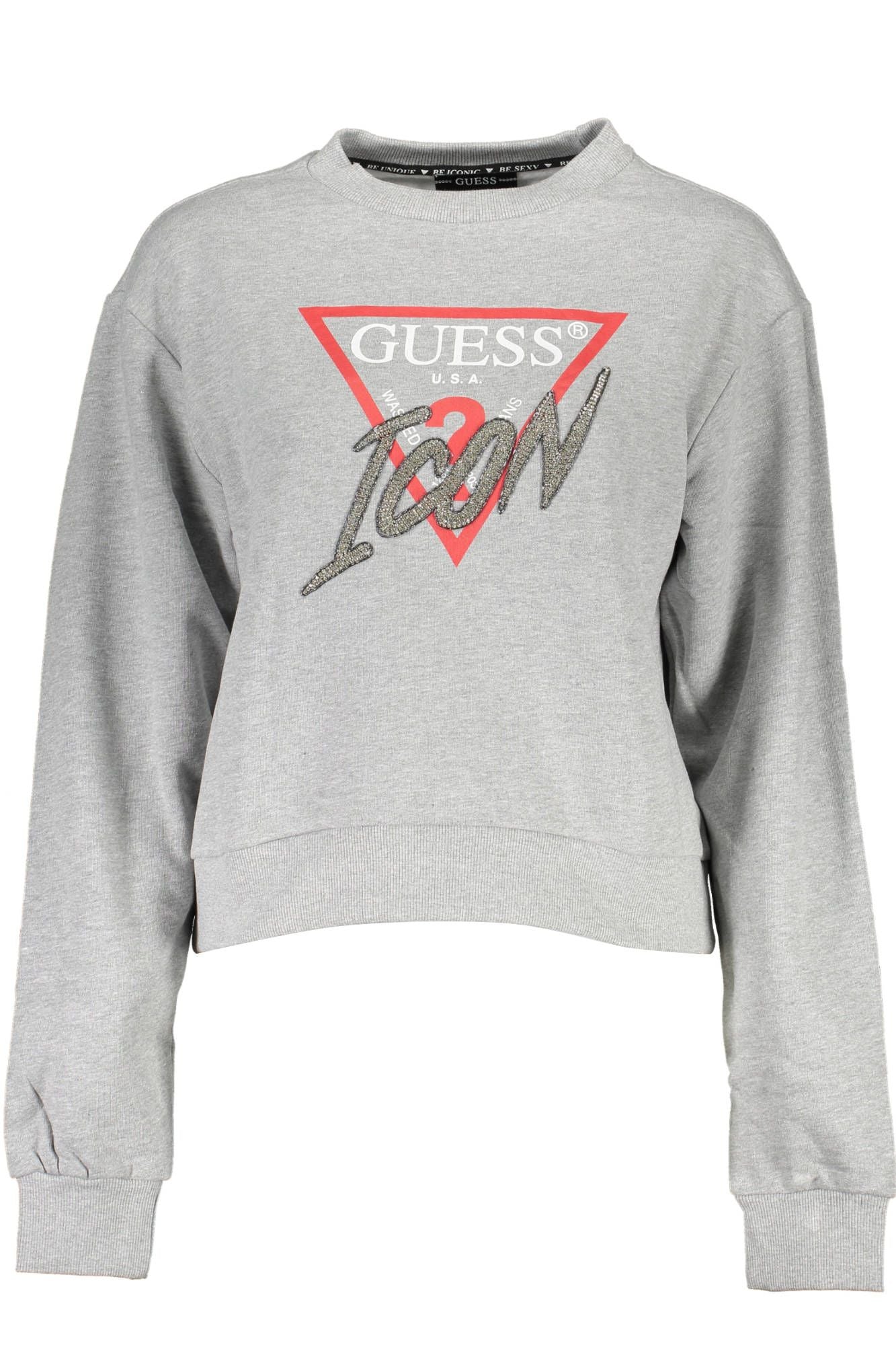 Guess Jeans - Sweat-shirt gris élégant orné de strass