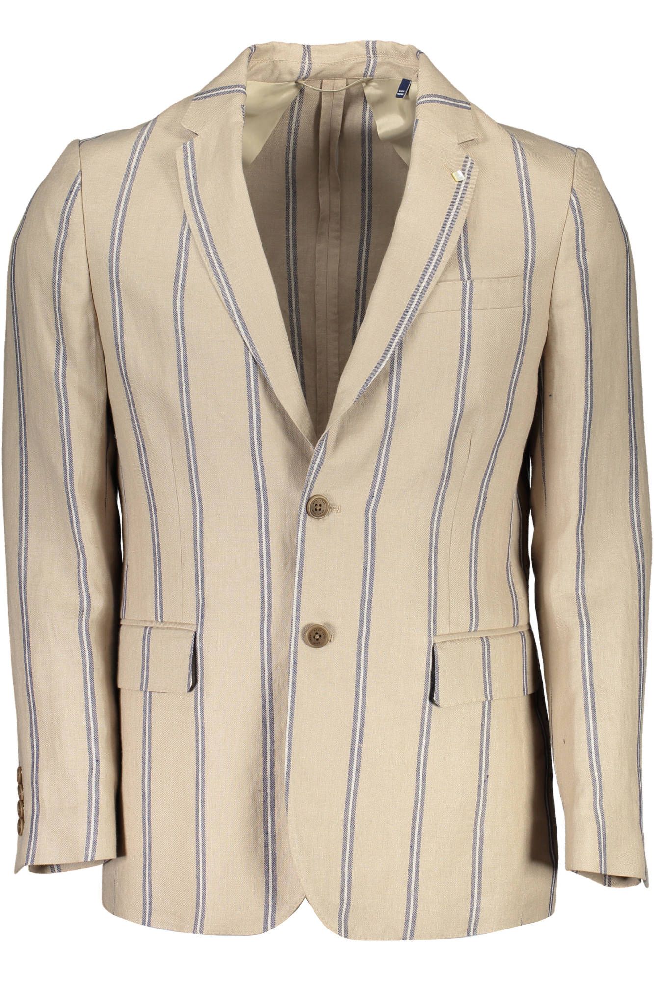 Veste beige à boutonnage simple en lin classique Gant