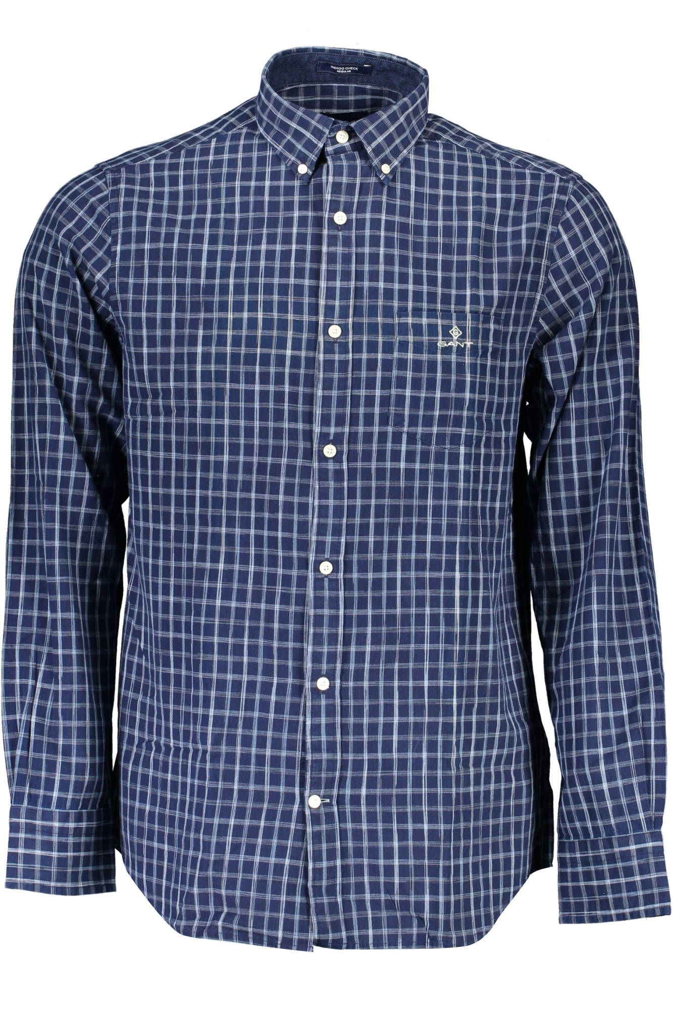 Gant Chemise élégante bleue en coton biologique pour homme