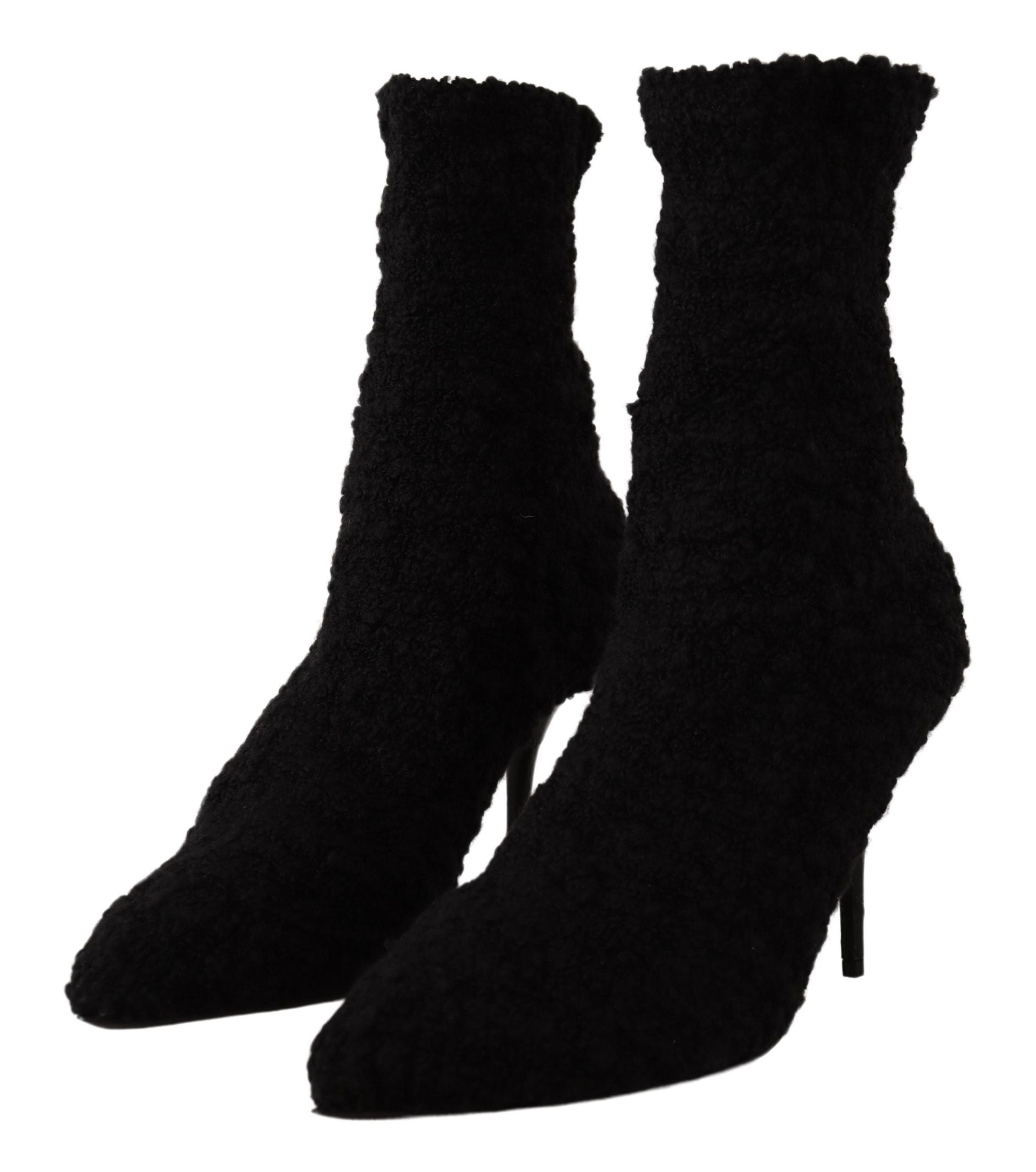 Dolce &amp; Gabbana élégantes bottes mi-mollet noires en viscose